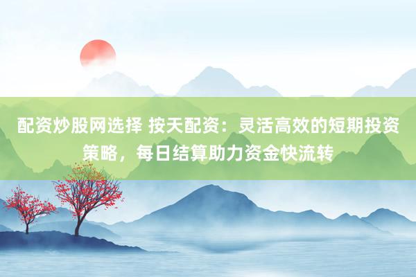配资炒股网选择 按天配资：灵活高效的短期投资策略，每日结算助力资金快流转