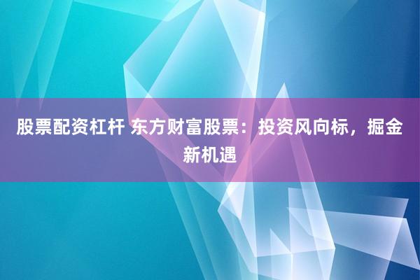 股票配资杠杆 东方财富股票：投资风向标，掘金新机遇