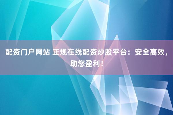 配资门户网站 正规在线配资炒股平台：安全高效，助您盈利！