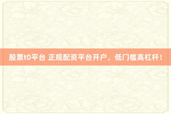 股票t0平台 正规配资平台开户，低门槛高杠杆！
