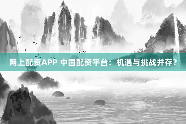 网上配资APP 中国配资平台：机遇与挑战并存？