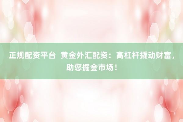 正规配资平台  黄金外汇配资：高杠杆撬动财富，助您掘金市场！